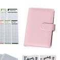 thumbnail image 3 of PU Leather Notebook Binder A6 Loose Leaf Paper for Budget Planner Pink, 3 of 3