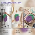 thumbnail image 2 of Unique Bargains Cute Corn Shaped Chenille Hanging Soft Absorbent Hand Towel Purple 8" x 5", 2 of 6