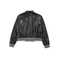 thumbnail image 6 of Haitryli Kids Girls Boys Metallic Bomber Moto Jacket Coat Hip Hop Jazz Dance Top Disco Party Costume Black 8, 6 of 7