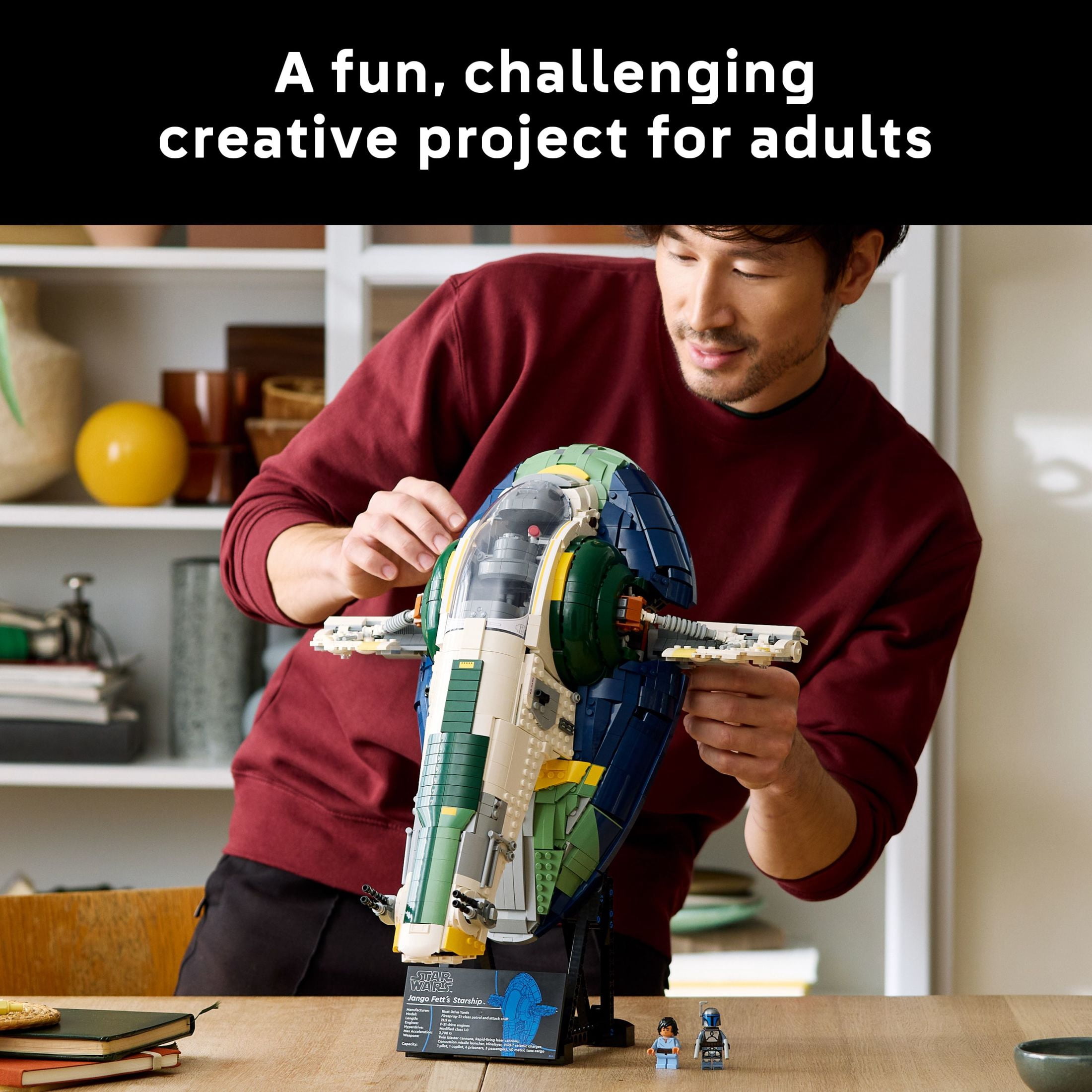 LEGO Star Wars Jango Fett’s Firespray-Class Starship Building Set for Adults - Attack of the Clones Collectible Model Kit and Room Decor - DIY Gift Idea for Men, Women, & Any Fans, Ages 18+ - 75409