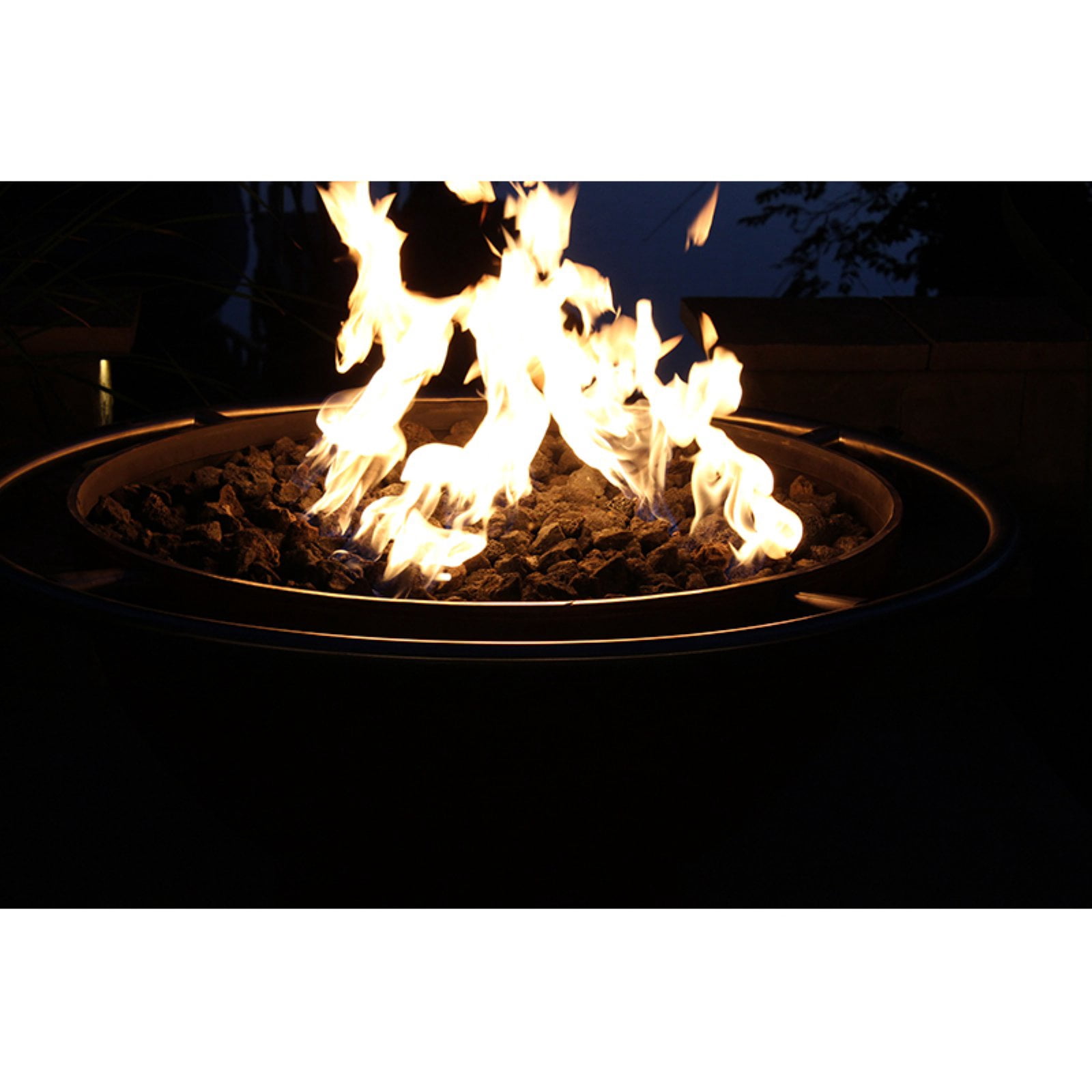 Fire Pit Art BL-Electronic AWEIS - NG 24 x 48 in. 200K BTU Bella Luna Penta Fire Pit, Iron Oxide Patina - Electronic AWEIS - Natural Gas