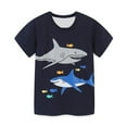 thumbnail image 3 of Kids Boys Short Sleeve Graphic T Shirts Trendy Shark Graphic Crewneck Tees Summer Unisex Casual Loose Breathable Tops Size 3-14 Years, 3 of 3