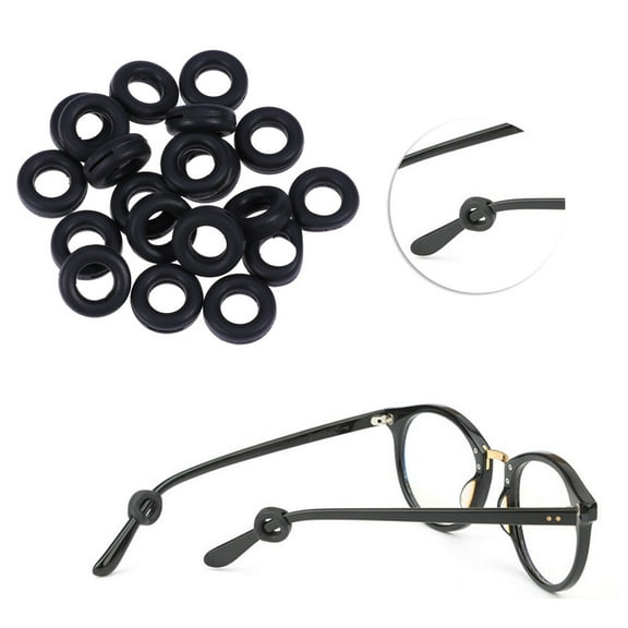 BESTOYARD 20Pcs Non-Slip Buckle for Teen Glasses with Black Silicone Temple Grips and Retainer