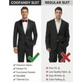 thumbnail image 3 of COOFANDY Mens Tuxedo Suit Set Slim Fit 2 Piece One Button Blazer Jacket Pants for Wedding, 3 of 6