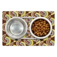 thumbnail image 1 of Retro Pet Mat for Food and Water, Vintage Hippie Modern Design with Geometric Colorful Rounds Circles Image, Non-Slip Rubber Mat for Dogs and Cats, 18" X 12", by Ambesonne, 1 of 1