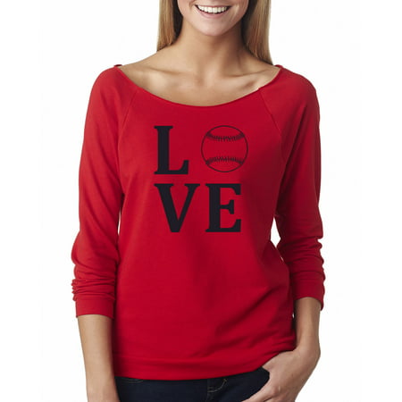 Love Baseball Sports Apparel Off The Shoulder French Terry