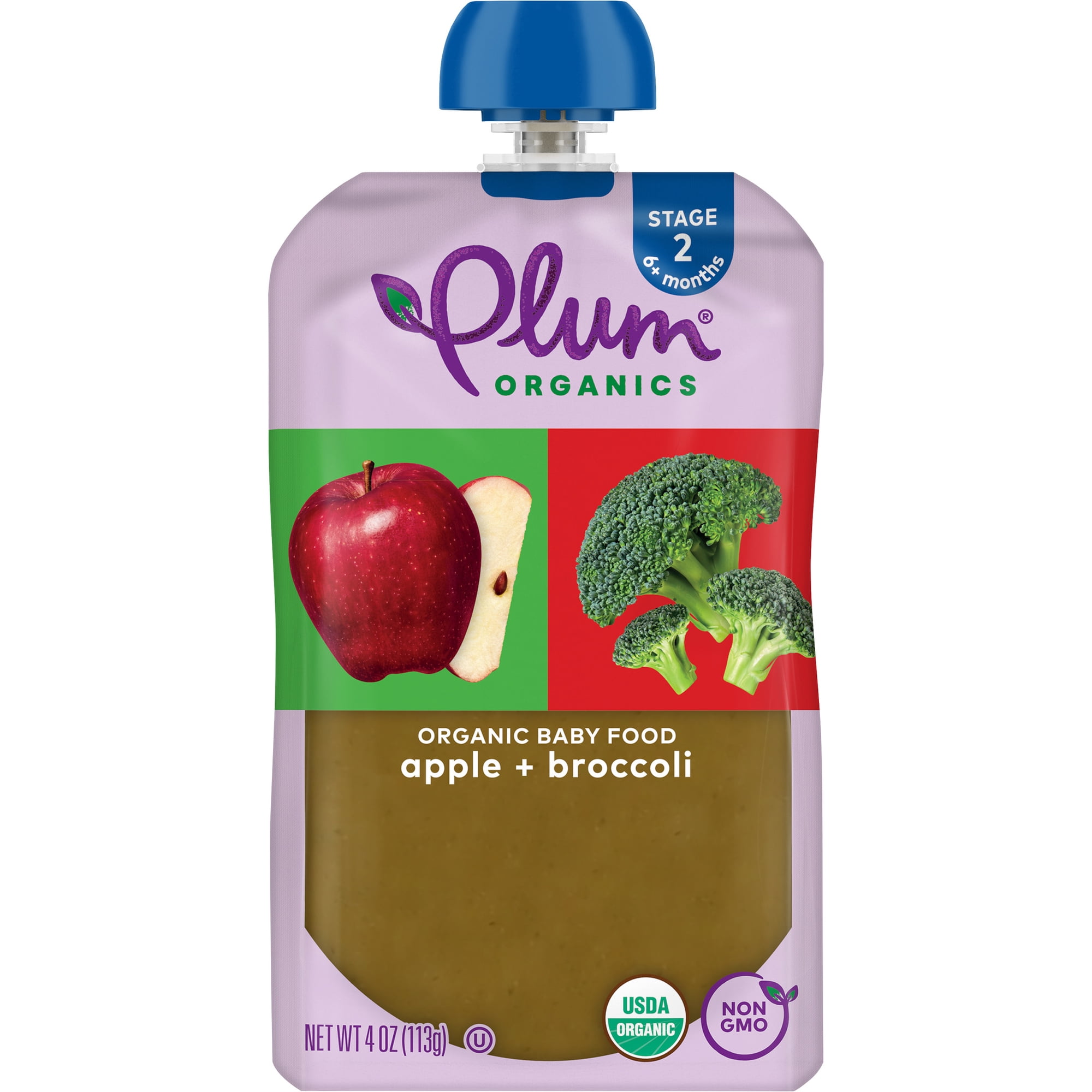 Plum Organics® Stage 2 Organic Baby Food Apple + Broccoli 4oz Pouch