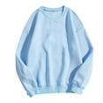 thumbnail image 2 of Oversized Crewneck Sweatshirt for Women Solid Color Trendy Round Neck Long Sleeve Sweatshirt Soft Workout Casual Fall Basic Pullover Tops, 2 of 3