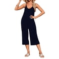 thumbnail image 4 of OutfitShow Women Summer Sleeveless Spaghetti Strap Wide Leg Romper Jumpsuit with Pockets Casual Loose Fit, 4 of 5
