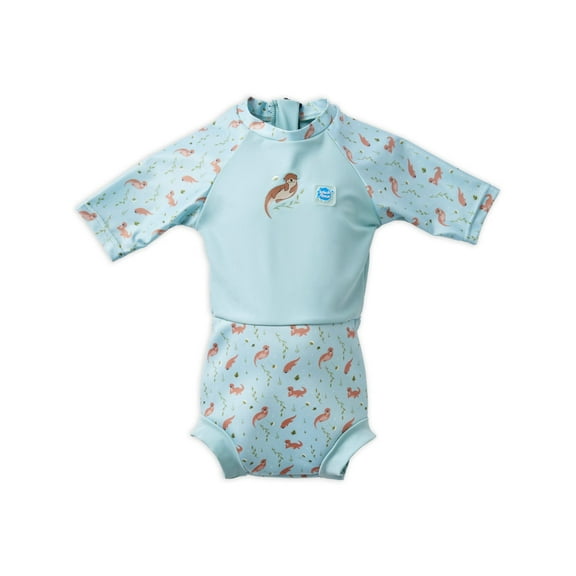 Splash About Happy Nappy Sunsuit with swim diaper, Playful Otters, 6-14 Months