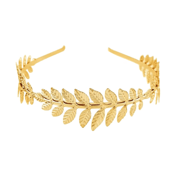 Roman Greek Laurel Leaf Gold Tiara Headband – Boho Goddess Bridal Hairpiece for Women, Perfect for Wedding, Prom & Special Occasions (RL Gold 1 PC)