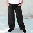 thumbnail image 4 of Mens Lounge Pants Men's Summer Fashion Drawstring Elastic Solid Color Loose Casual Trousers, 4 of 9
