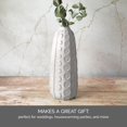 thumbnail image 4 of Mikasa White Embossed Dot Textured Ceramic Vase 6.1x6.1x15.35 Inch, 4 of 5