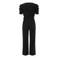 thumbnail image 4 of EHQJNJ Women's Elegant Jumpsuit V Neck Long Jumpsuit Trouser Suit Playsuit Romper Womens Rompers and Jumpsuits Black Jumpsuit for Women Elegant Full Body Jumpsuit Flare Leg, 4 of 6