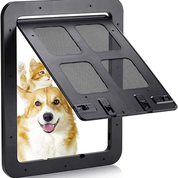 Pet Dog Cat Screen Door, Pet Screen Door Protector For Sliding Door, Sliding Screen Dog Door With Magnetic Flap For Exterior Doors