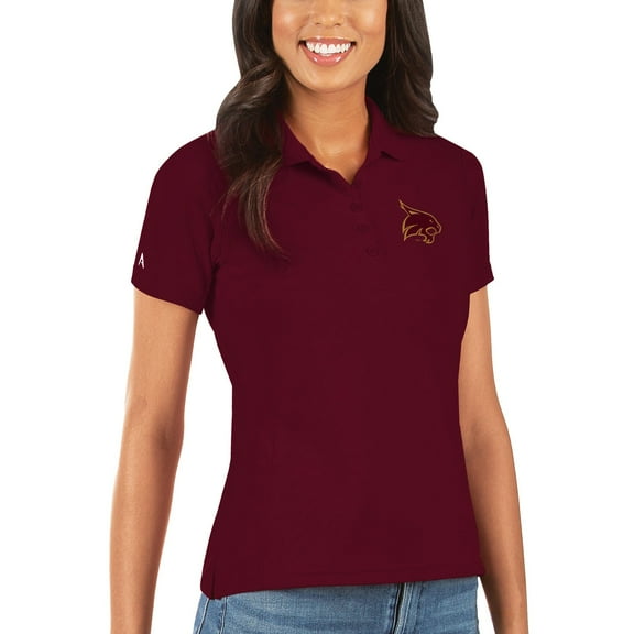Women's Antigua Maroon Texas State Bobcats Legacy Pique Polo