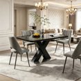 thumbnail image 2 of taoruifang Extendable Dining Table, 47.24"-62.99" Modern Rectangle Table with Printed Black Marble Tabletop, MDF X-Legs with Steel Base, 2 of 23