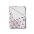 thumbnail image 2 of Cartoon Soft Flannel Fleece Throw Blanket, of Abstract Sheep with Stripes and Tiny Hearts, Cozy Plush for Indoor and Outdoor Use, 50" x 60", Baby Pink Baby Blue, by Ambesonne, 2 of 6