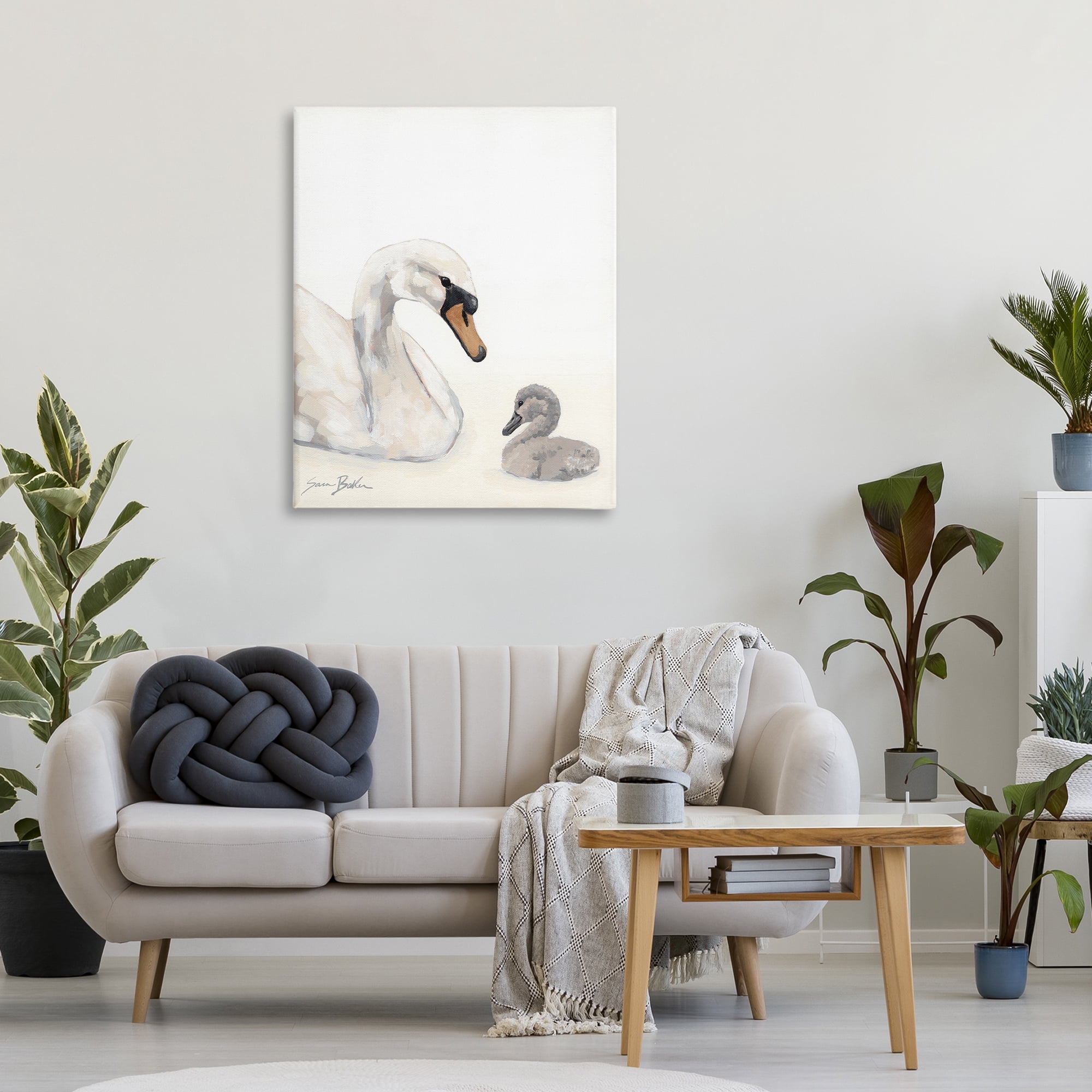 Stupell Industries Mother Swan & Cygnet Canvas Wall Art, design by Sara Baker