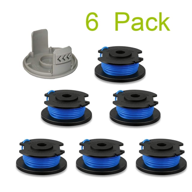 Home 6-Pack Durable /Trimmer Spools,Compatible with Black and Decker Weed Eater, Easy to Install (6 Spools, 1 Cap,1 Spring) 6+1 Pcs