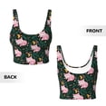 thumbnail image 5 of Fotbe Pink Sleeping Fox Pattern Womens' Sports Bra Longline Wirefree Padded with Medium Support Sports Moisture-Wicking Workou Vest,Tank Top-X-Large, 5 of 7