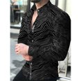 thumbnail image 3 of Camisas de moda con estampado floral de hojas para hombre, camisas de manga larga con solapa y estampado 3D, ropa informal vintage de calle genial, blusas ajustadas para hombre, 3 of 5