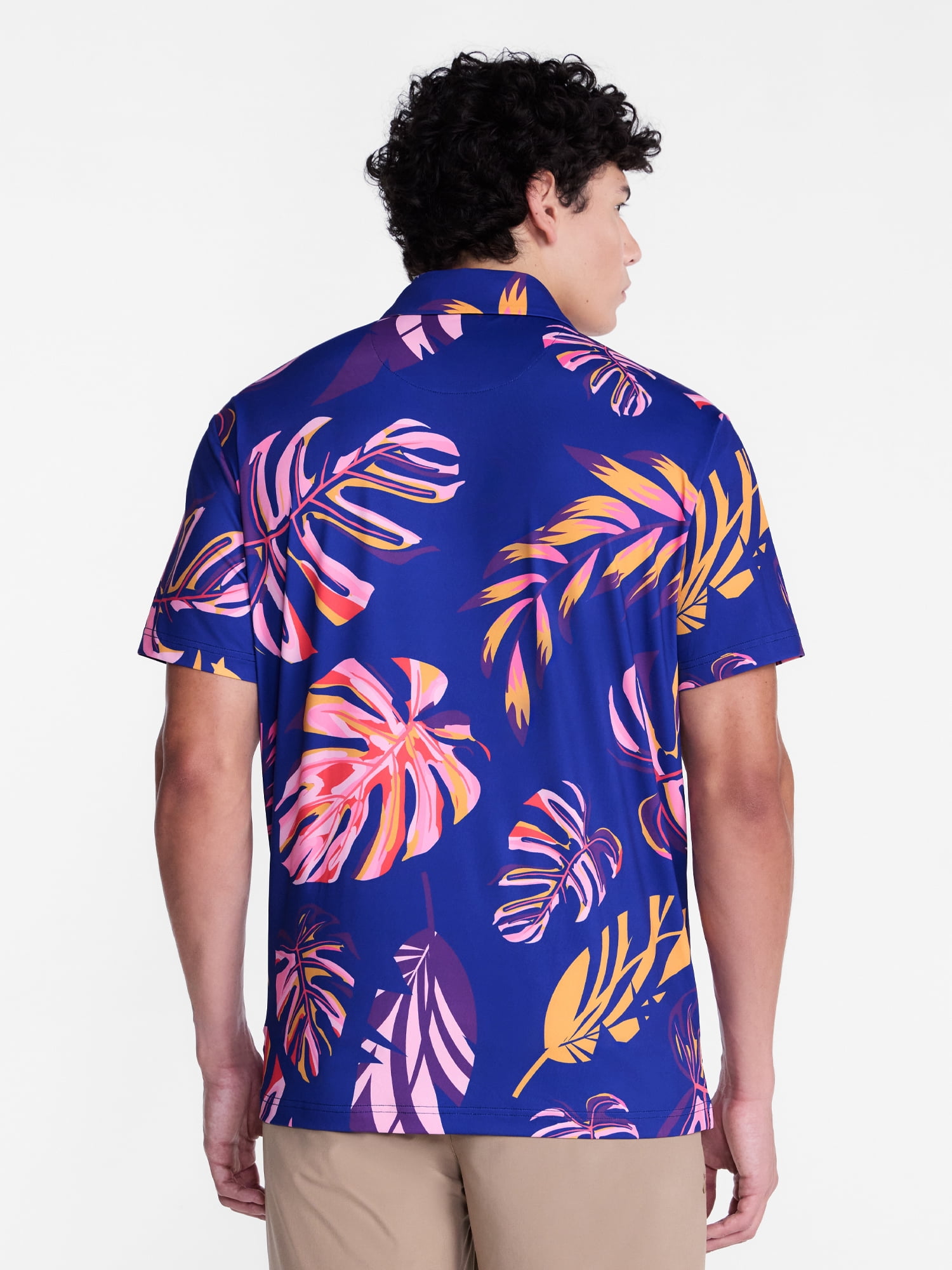 Birdie Bound Men's and Big Men's Vibrant Vines Golf Polo Shirt, Sizes XS-4XLT