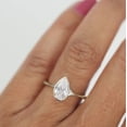 thumbnail image 2 of solitaire jewels 2CT Bezel Set Pear Moissanite Engagement Ring For Women, 10K White Gold, 2 of 6