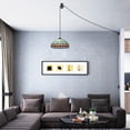 thumbnail image 5 of Kiven Plug in Classic Pendant Light, Pulley Hanging Light with Glass Lampshade and 15FT Cord, Retro Dimmable Ceiling Pendant Light for Bedroom Foyer Hallway Kitchen Island, E26 Socket, 5 of 7