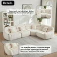 thumbnail image 5 of 123.2 Modern Curved Sectional Sofa Set for Living Room Oversized Cloud Couch Chenille Modular Curved with 4 Pillows Deep Seat No Assembly Required Beige, 5 of 11