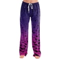 thumbnail image 6 of Halloween Costumes Pajama Pants Women Elastic Waist Halloween Cute Ghost Printed Loose Cotton Plus Size Sleep Pants Purple XL, 6 of 6