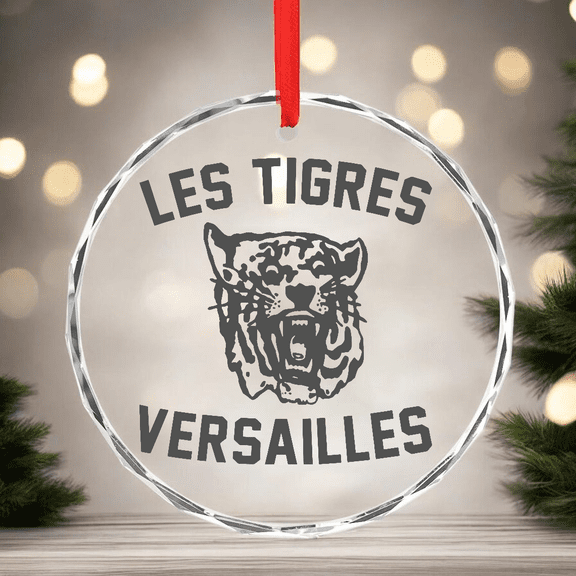 Les Tigres Versailles France French Tigers Trendy Design CIRCLE GLASS ORNAMENT Home Decor