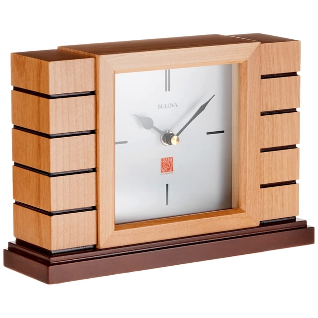 Reloj de Chimenea Bulova Usonian II en Madera Maciza de Aliso