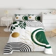 thumbnail image 2 of Castle Fairy Black Green Stripes Full Size Comforter Sets,Geometric Bedding Sets, 2 of 8