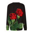 thumbnail image 5 of VNKIDY Women's Sweatshirt Autumn Spring Oversized Rose Prints Pullover Long Sleeve Crewneck Loose Fit Sweatshirts For Cold Weather Comfortable Tops, 5 of 5