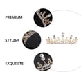 thumbnail image 4 of Durable Golden Alloy Rhinestone Tiara for Wedding Hair Decor with Reliable Quality and Stylish Design 6.5 Inches, 4 of 8
