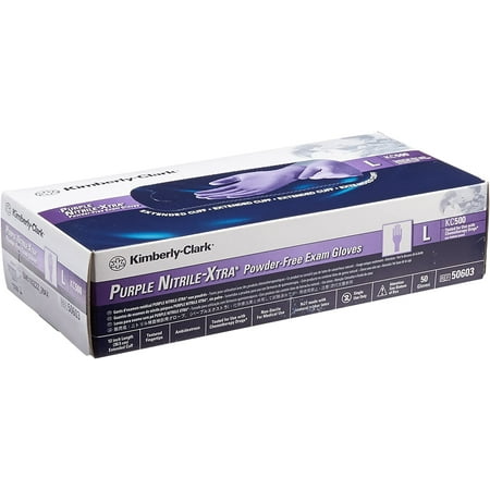 

Kimberly Clark Safety 50603 Safeskin Nitrile-Xtra Exam Gloves 12 Length Large Purple (Pack of 50)