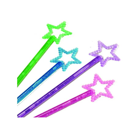 Magic Fairy Glitter Star Wand Princess Assorted Color 12 Pack Costume Accessory