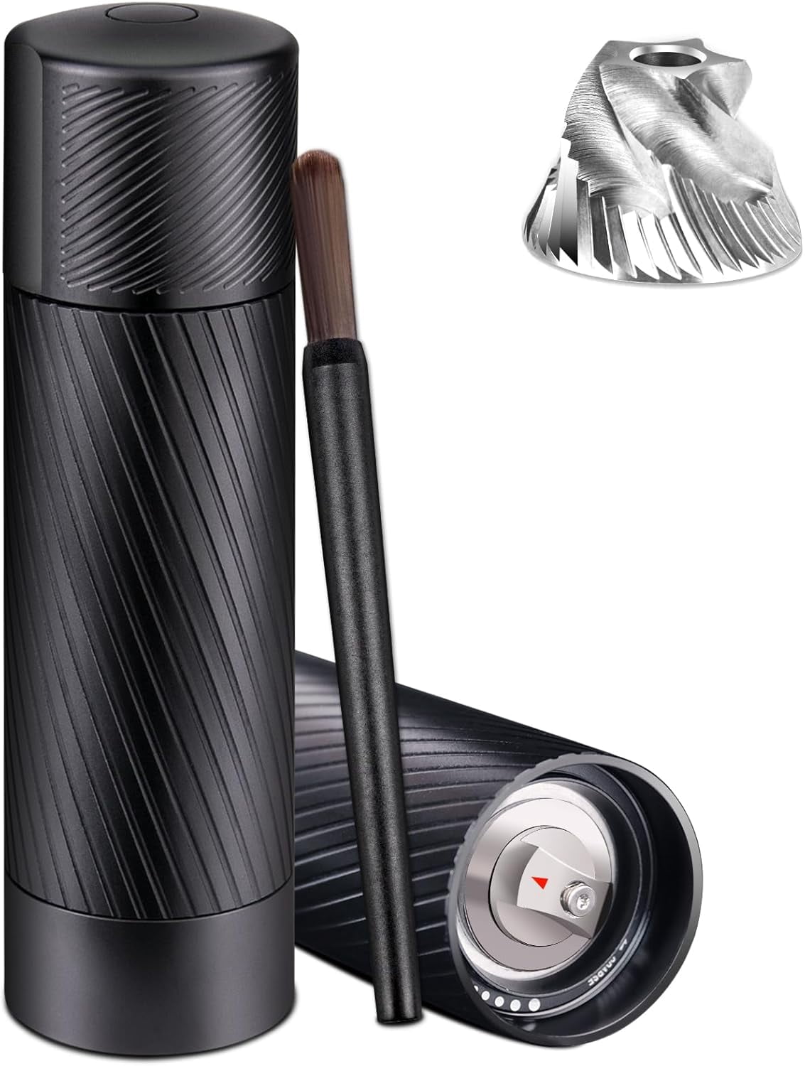 Pepper Mill, High Output Pepper Grinder Professional Grade Heavy Duty Pepper Mill, Manual Aluminum Refillable Pepper Grinder with Upgrade Adjustable Coarseness Design
