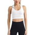 thumbnail image 2 of Summer Savings Akafmk Plus Size Womens Bras, Sports Bras for Women, Fashionable Women's Solid Color Bra With Chest Cushion Hooded Yoga Sports Bra White S, 2 of 5