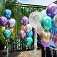 thumbnail image 4 of Lotus Home Latex Silver Metallic Decorations 12 in Balloons with Strip, 50 Piece, 4 of 7