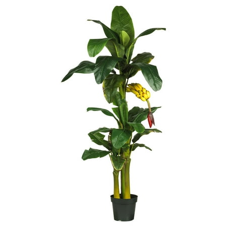 Dyna Triple Trees - Nearly Natural 6 ft. Triple Stalk Banana Silk Tree