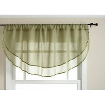 Belle Maison USA, LTD. Elegance Voile Layered Ascot Curtain Valance 60" x 24"