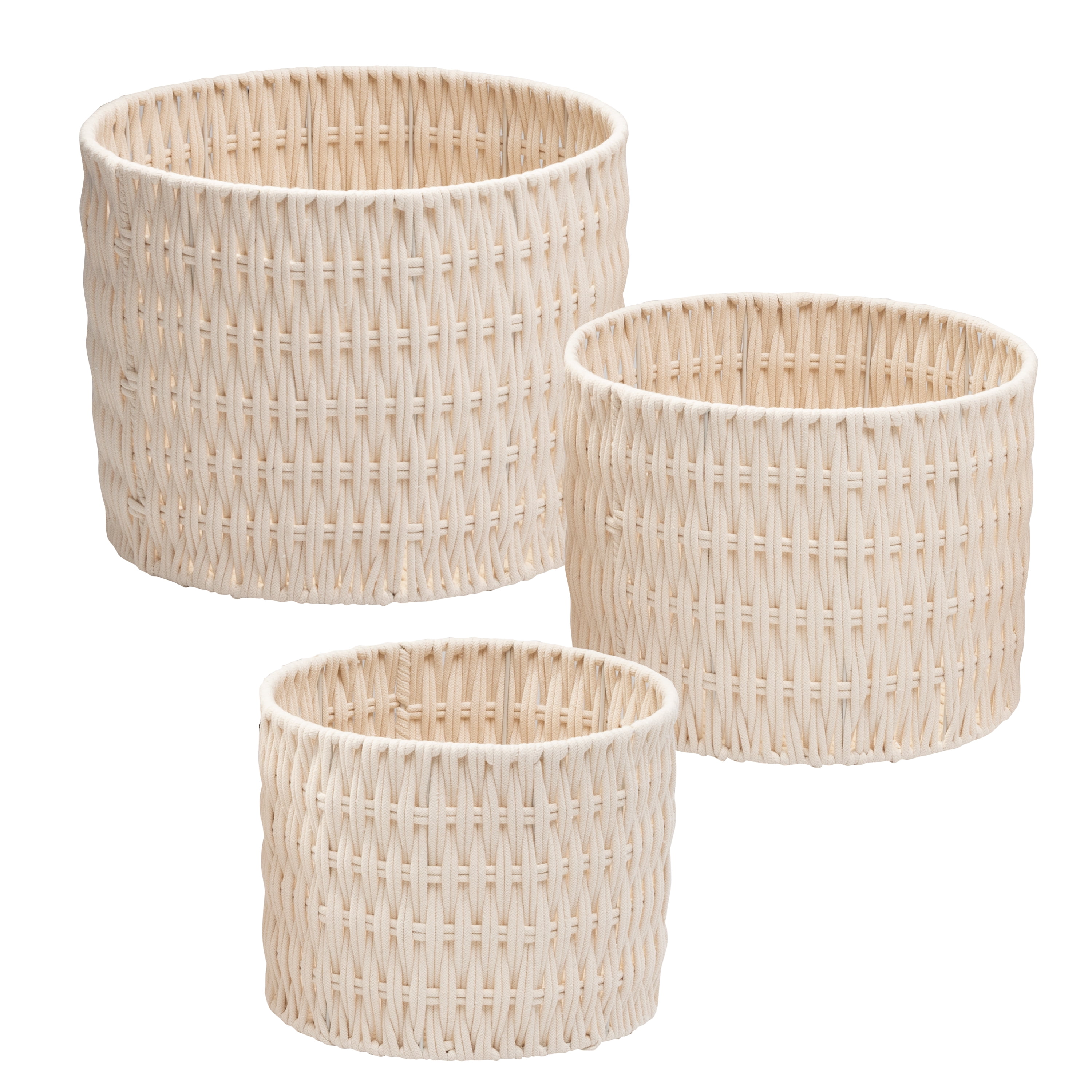 3pc/set Vintage Seagrass Storage Basket & Bins Handmade Woven Box Organizer US 