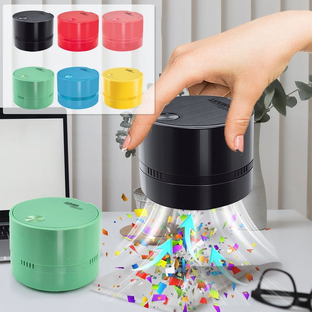 Cagogo 6Pcs Desktop Vacuum Cleaner, Mini Cordless Eraser Cleaner forKidsStudents, Portable USB Rechargeable Cleaning Machine for Desk Keyboard, Home Office Study Stationery Organizer and Pencil