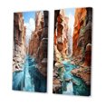 thumbnail image 3 of Designart "Journeying Endlessly in the Canyon VIII" Canyon Wall Art Set Of 2 - Teal Landscapes Gallery Wall Set For Home Decor, 3 of 7