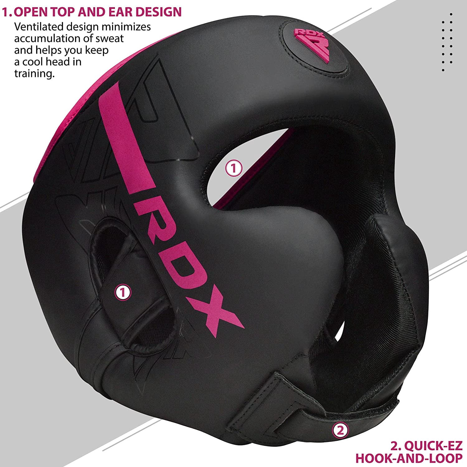 RDX Headgear for Boxing, MMA Training, Adjustable Padded KARA Head Gear for Cheeks, Forehead and Ear Protection, Muay Thai Headgear, Kickboxing, Sparring, Martial Arts, Karate, Taekwondo Helmet