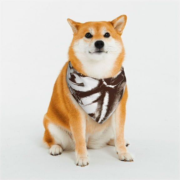 Easygdp Vintage Husky Dog Premium Dog Bandanas Triangle Scarf, Suitable for Small, Medium, and Large Dogs, Dog Pet Apparel.-Small