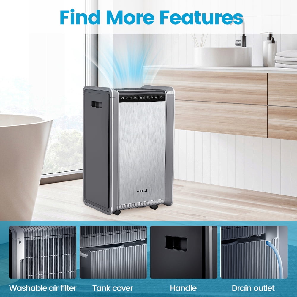 125 pt. 8,500 sq. ft. Commercial Dehumidifier  with 12-Hour Timer  in Metallics