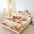 thumbnail image 4 of jejeloiu Farmhouse Highland Cattle Twin Sheet Sets,Countryside Floral Flower Twin Fitted Sheet,Cute Daisy Blossom Flat Sheet For Teens,Super Cozy Room Decor,3pcs, 4 of 7